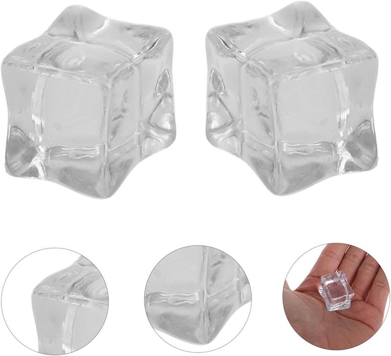 Transparent Plastic Fake Ice Cubes 20Pcs Square Reusable Photography Props - Image 4